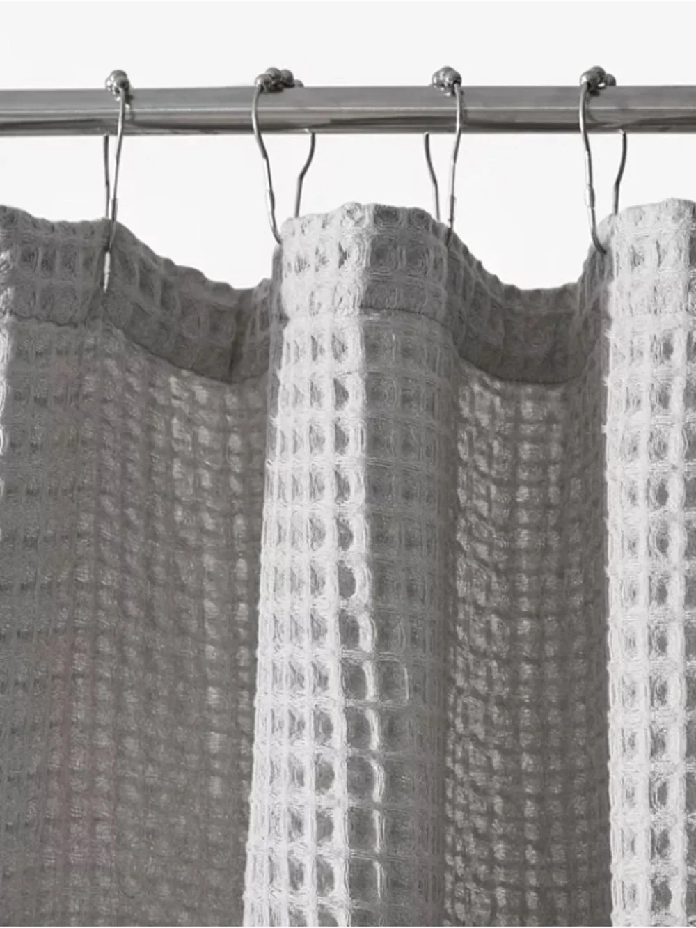 Vera Wang Marled Waffle Weave Shower Curtain Panels (2) - Grey, New